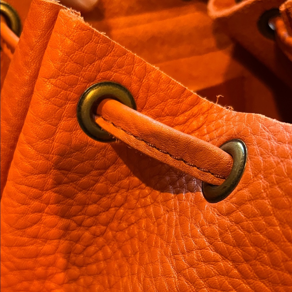 Portland Leather Goods Bucket Backpack in Cape Coral Orange - Picture 10 of 11